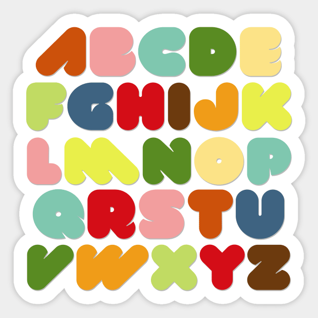 ABC Alphabet Retro Bold Letters Sticker by Blue Planet Boutique